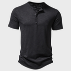THYMORA | Casual Henley T-shirt med Knapper