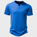 THYMORA | Casual Henley T-shirt med Knapper