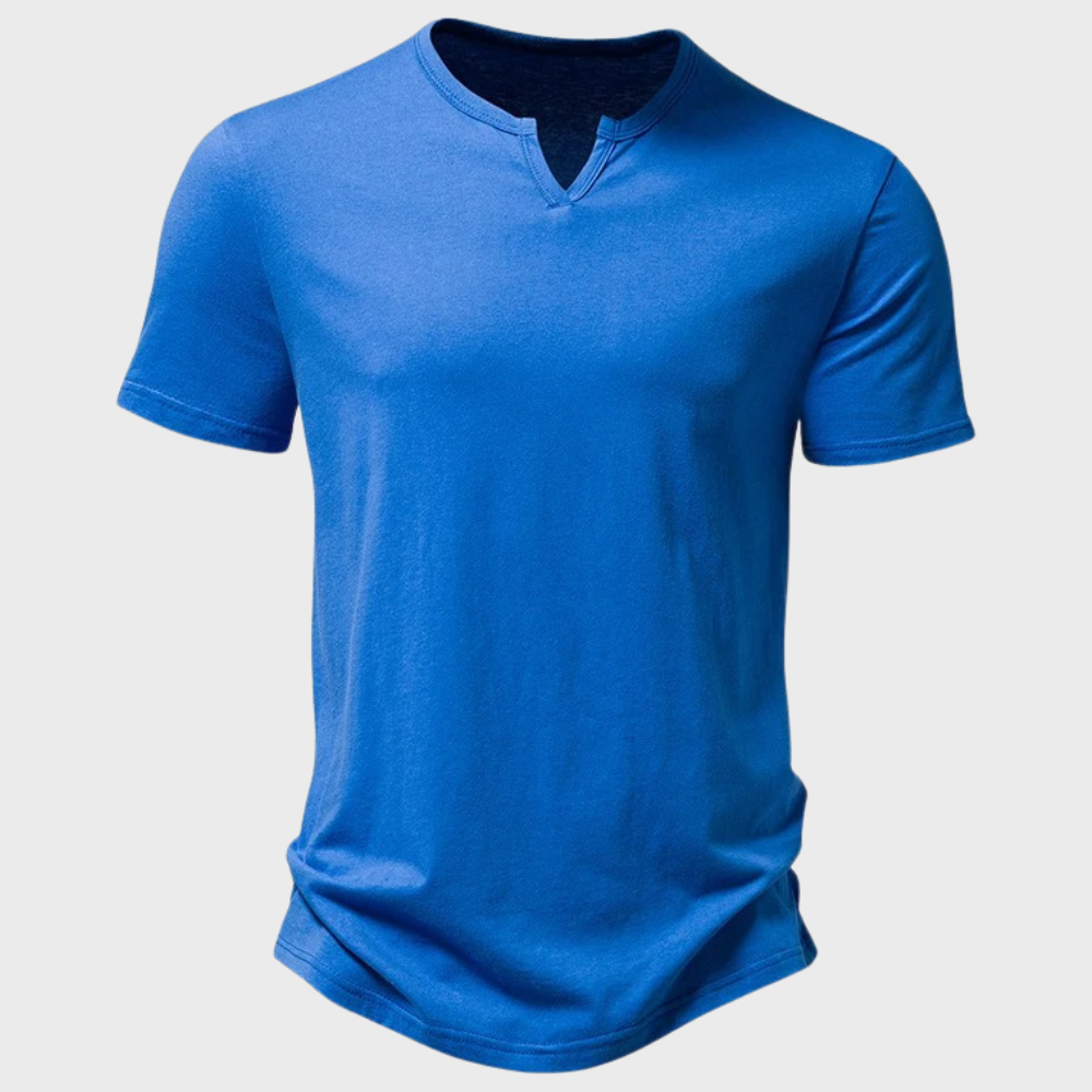 THYMORA | Casual Henley T-shirt med Knapper