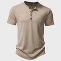 THYMORA | Casual Henley T-shirt med Knapper