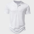 THYMORA | Casual Henley T-shirt med Knapper