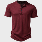 THYMORA | Casual Henley T-shirt med Knapper