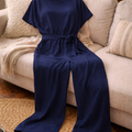 Dame Jumpsuit med Brede Ben og Bælte — Strandstil, Elegant & Ubesværet