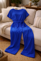 Dame Jumpsuit med Brede Ben og Bælte — Strandstil, Elegant & Ubesværet
