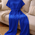 Dame Jumpsuit med Brede Ben og Bælte — Strandstil, Elegant & Ubesværet