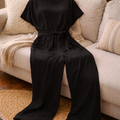 Dame Jumpsuit med Brede Ben og Bælte — Strandstil, Elegant & Ubesværet