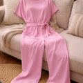 Dame Jumpsuit med Brede Ben og Bælte — Strandstil, Elegant & Ubesværet