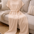 Dame Jumpsuit med Brede Ben og Bælte — Strandstil, Elegant & Ubesværet
