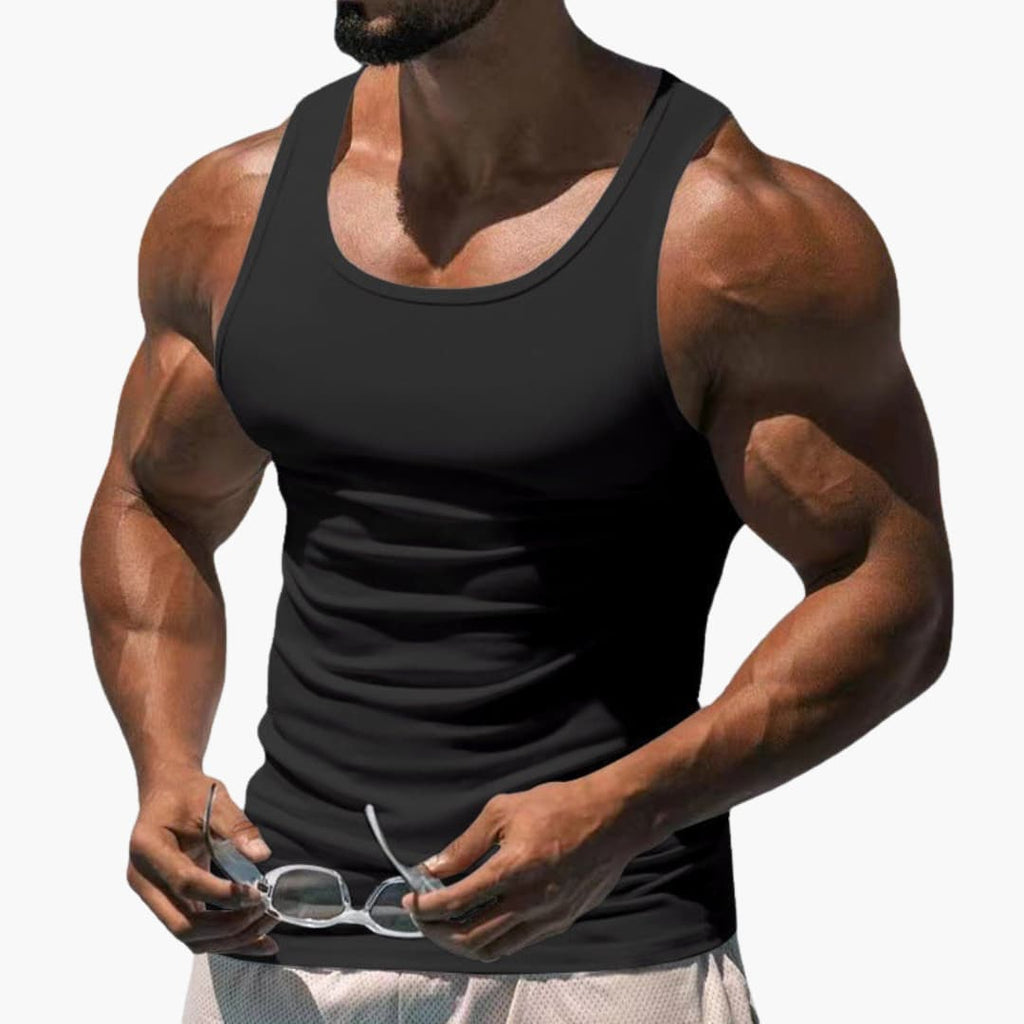 Herre Sports Tanktop med Rund Hals og Ærmeløst Design