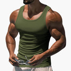Herre Sports Tanktop med Rund Hals og Ærmeløst Design