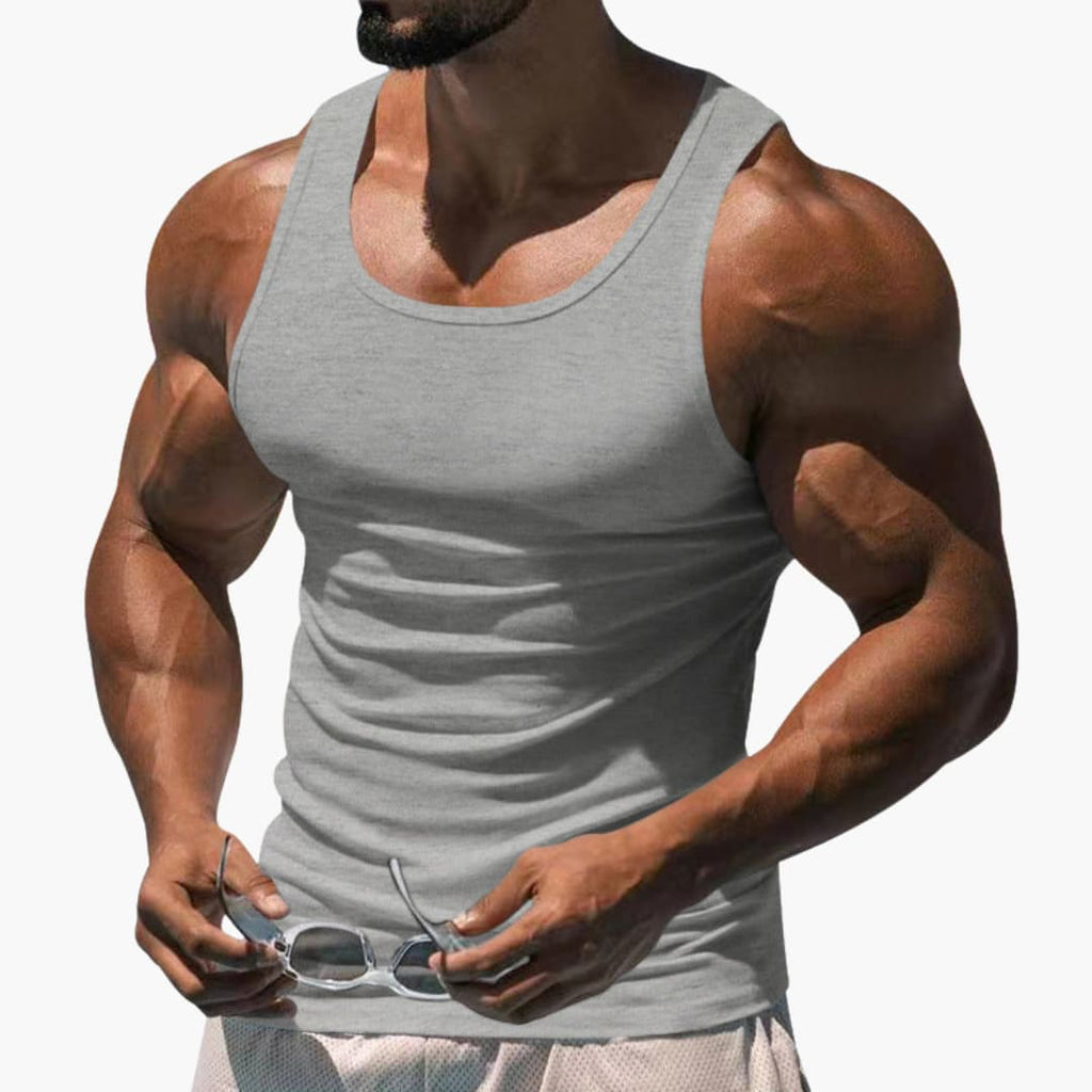 Herre Sports Tanktop med Rund Hals og Ærmeløst Design