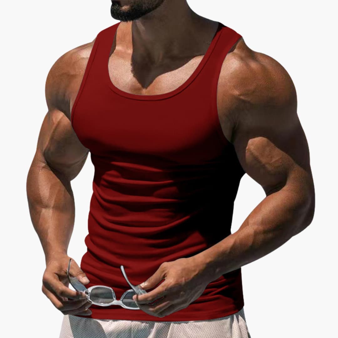 Herre Sports Tanktop med Rund Hals og Ærmeløst Design