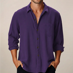 Herre Classic Langærmet Skjorte – Smart Button-Up til Hverdagsstil