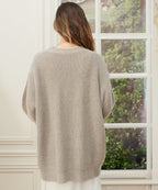 Kvinders Oversized Knappet Cardigan med Behagelig Ribstrik Tekstur