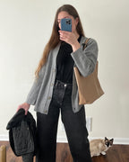 Kvinders Oversized Knappet Cardigan med Behagelig Ribstrik Tekstur