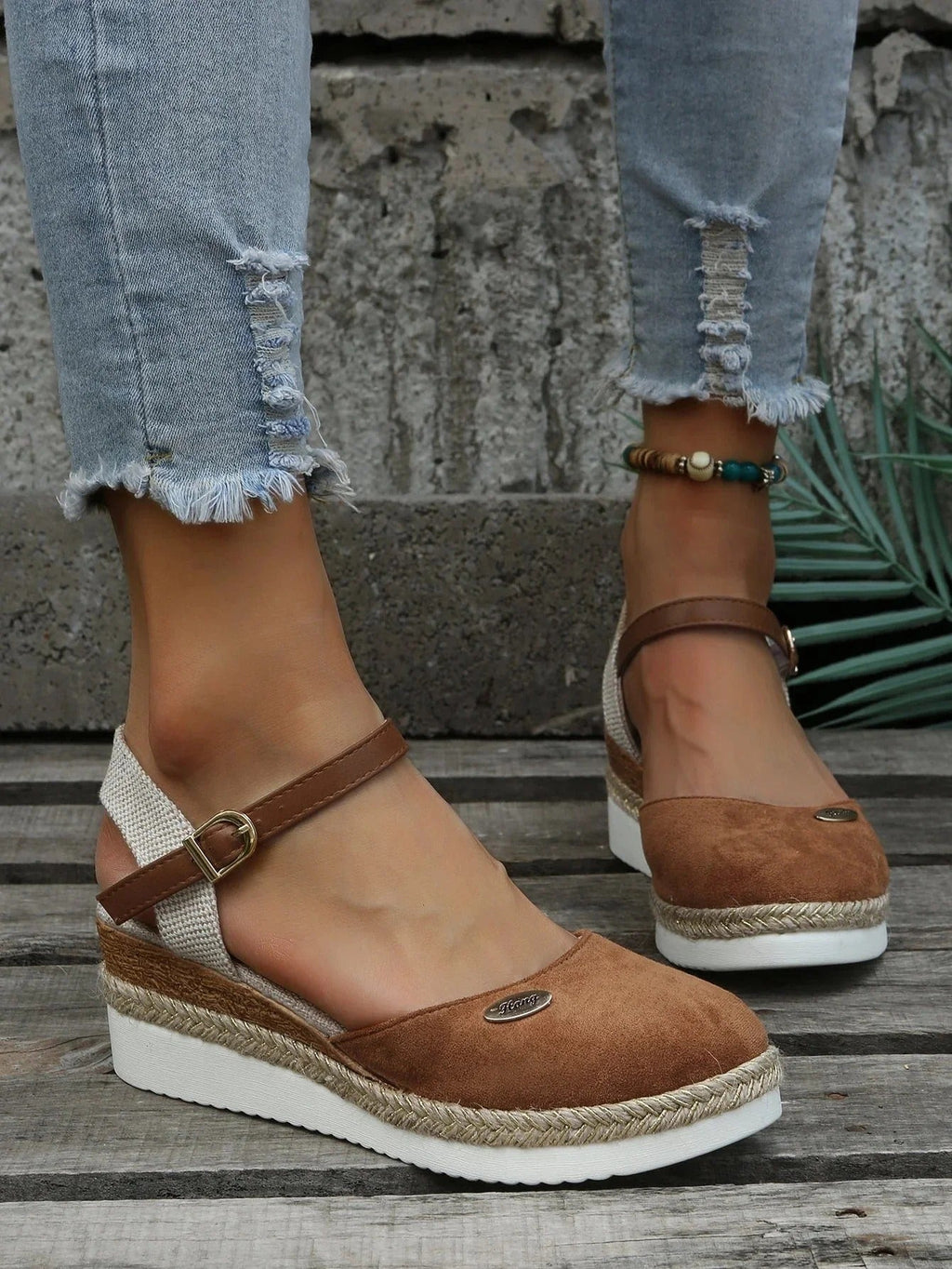 Ortopædiske Platform Espadrille Sandaler med Støttende Lukket Tå