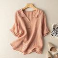 Kristi | Vintage Bluse med Knap Detalje