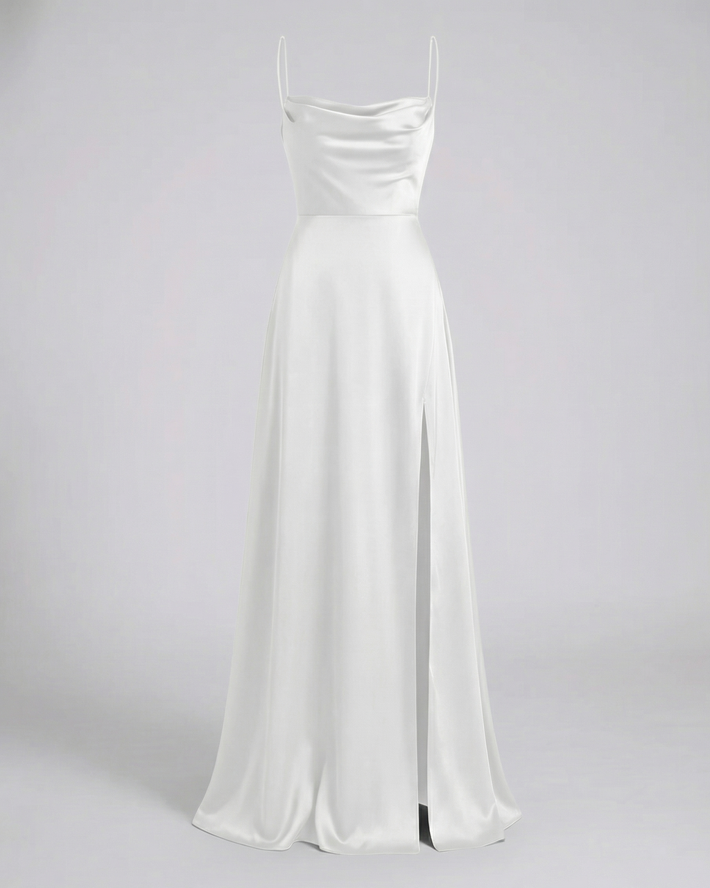 Elegant Maxi Kjole til Damer med Slids | Satinkjole til Dimission, Sommerfest & Bryllupsgæst