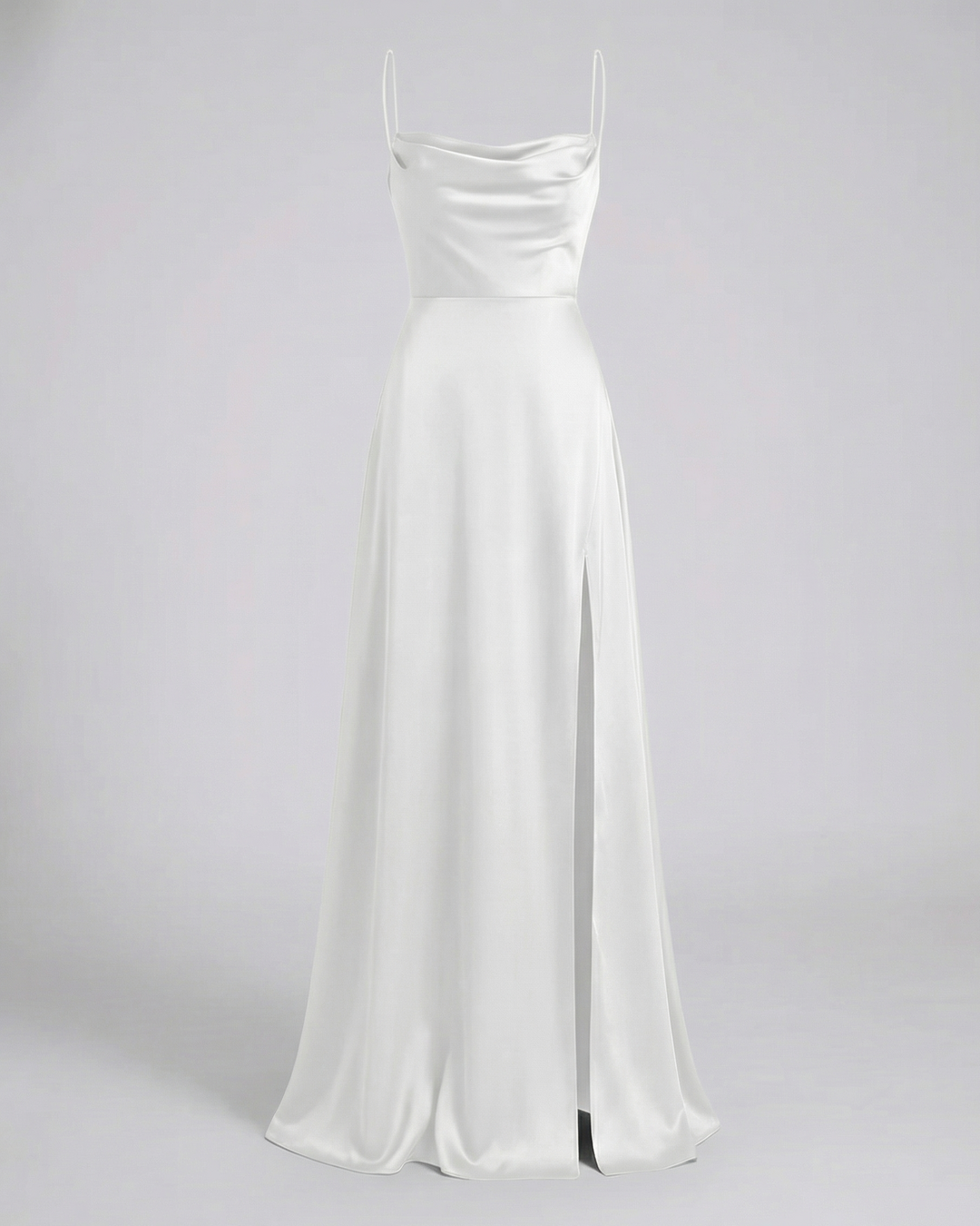 Elegant Maxi Kjole til Damer med Slids | Satinkjole til Dimission, Sommerfest & Bryllupsgæst