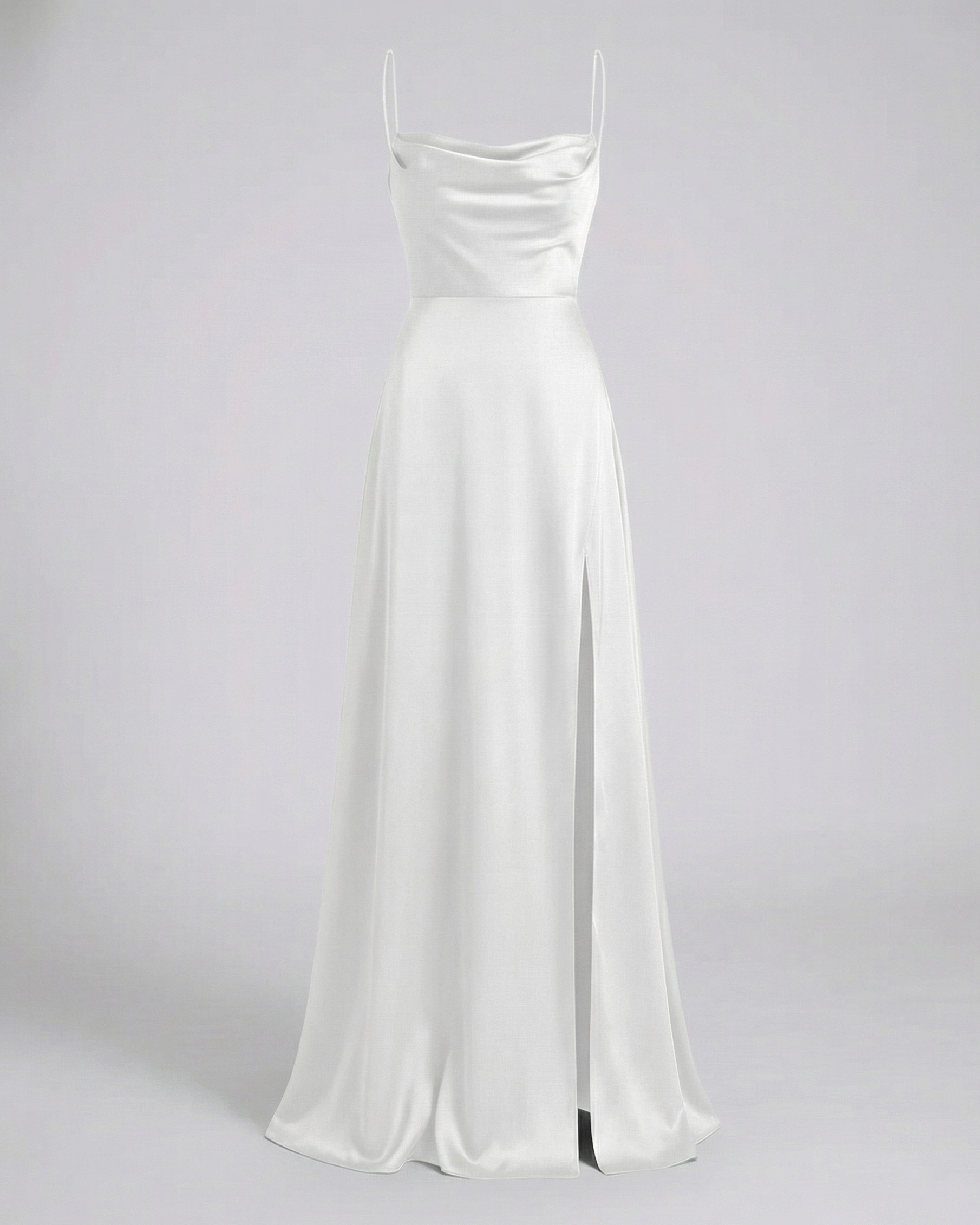 Elegant Maxi Kjole til Damer med Slids | Satinkjole til Dimission, Sommerfest & Bryllupsgæst