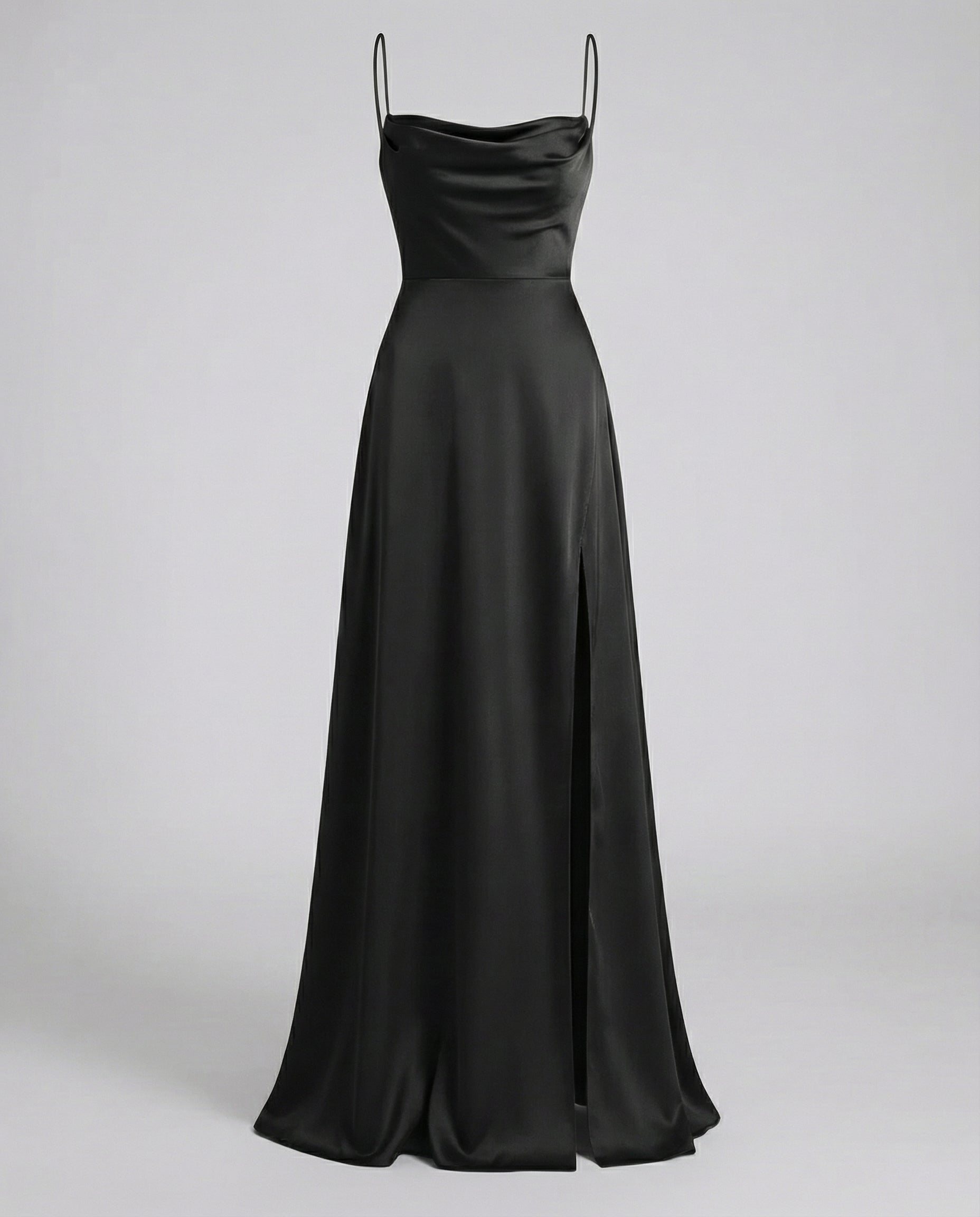 Elegant Maxi Kjole til Damer med Slids | Satinkjole til Dimission, Sommerfest & Bryllupsgæst