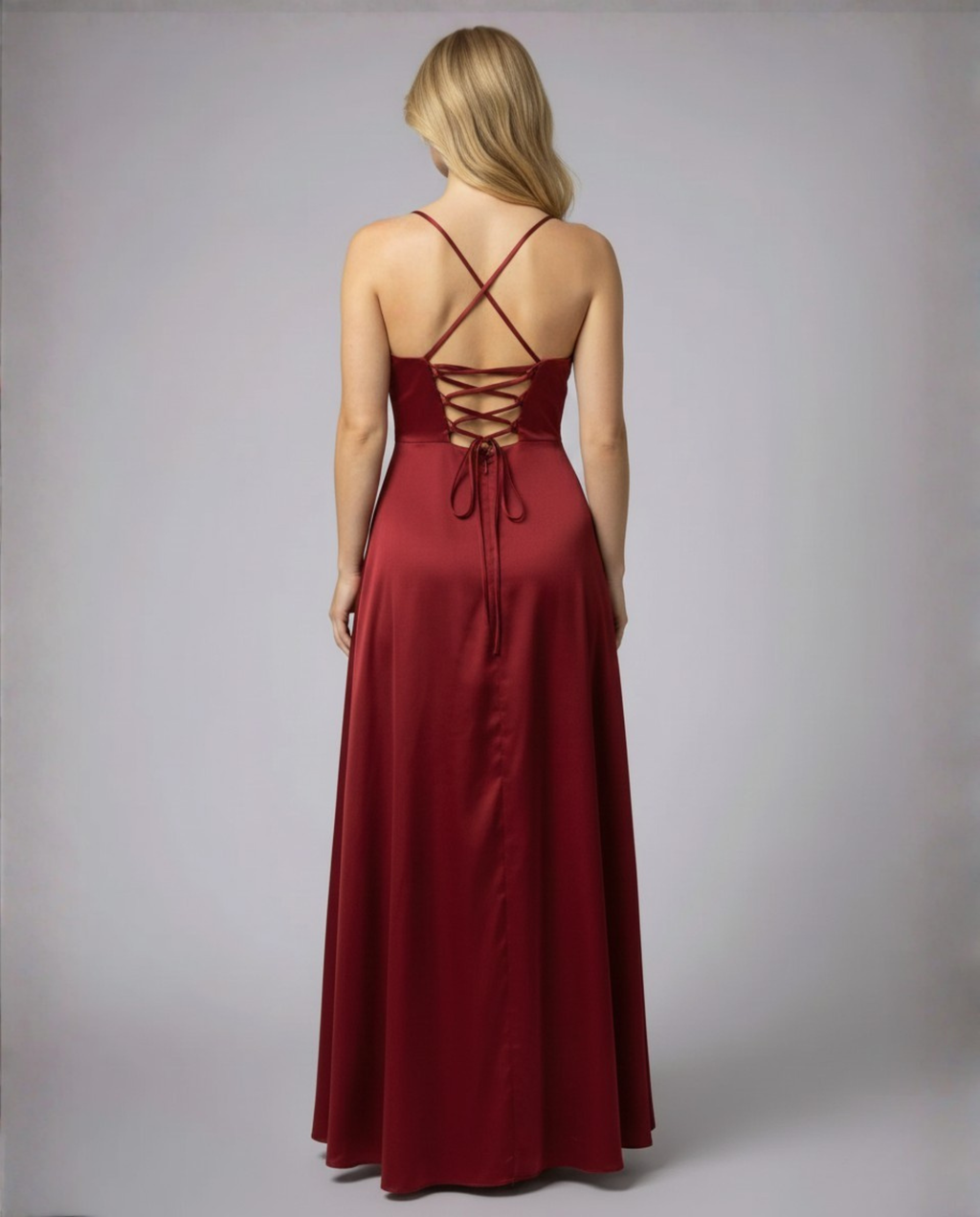 Elegant Maxi Kjole til Damer med Slids | Satinkjole til Dimission, Sommerfest & Bryllupsgæst