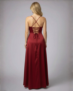 Elegant Maxi Kjole til Damer med Slids | Satinkjole til Dimission, Sommerfest & Bryllupsgæst