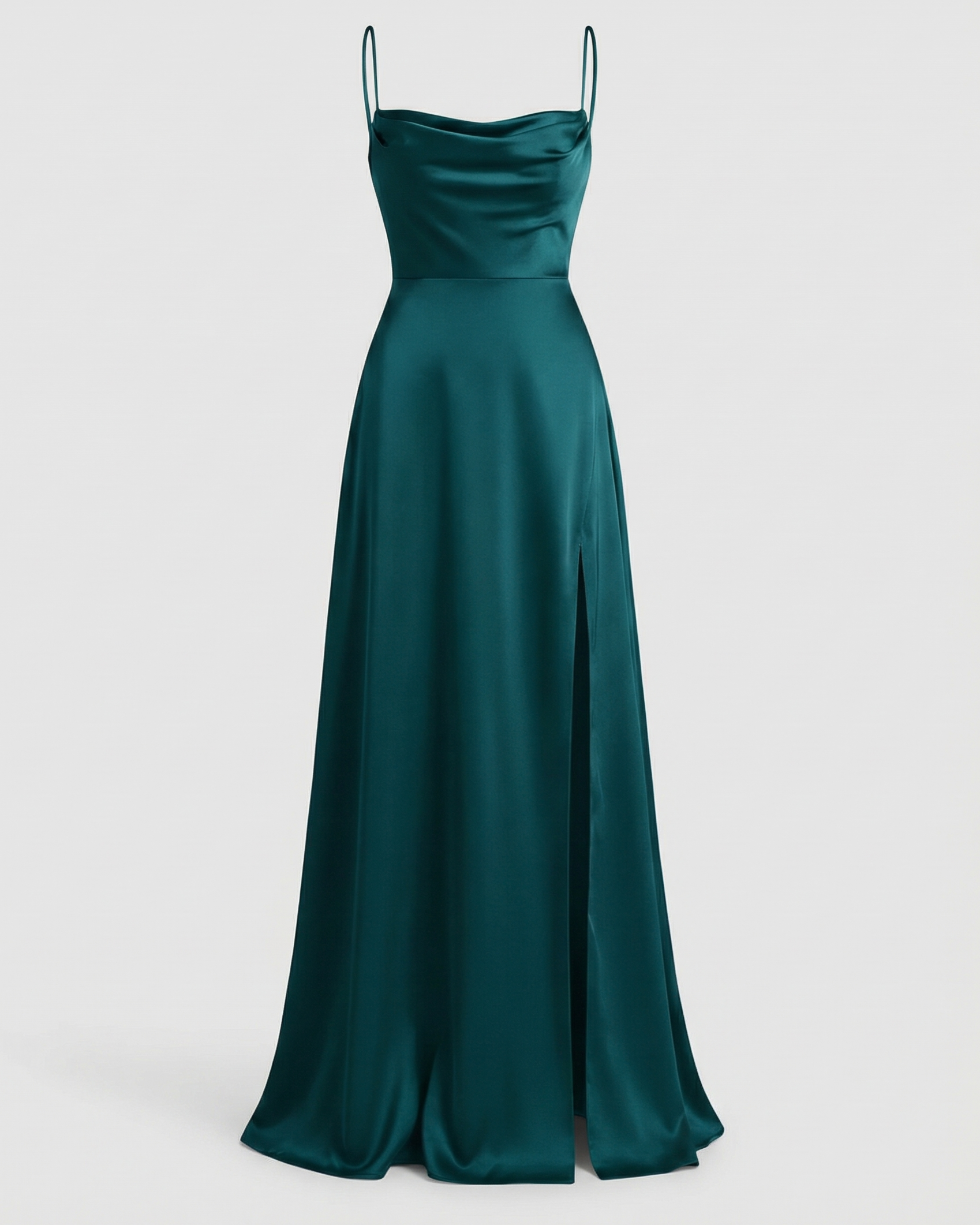 Elegant Maxi Kjole til Damer med Slids | Satinkjole til Dimission, Sommerfest & Bryllupsgæst