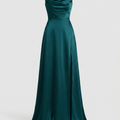 Elegant Maxi Kjole til Damer med Slids | Satinkjole til Dimission, Sommerfest & Bryllupsgæst