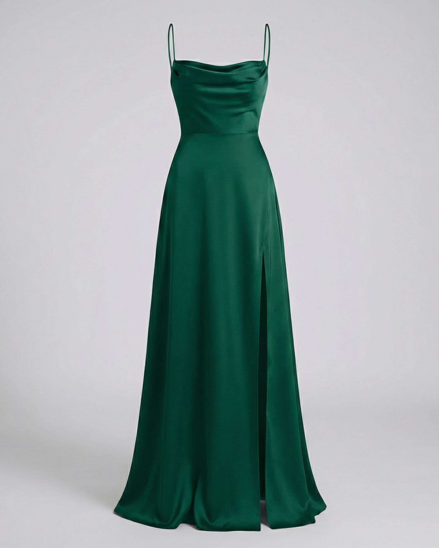 Elegant Maxi Kjole til Damer med Slids | Satinkjole til Dimission, Sommerfest & Bryllupsgæst