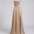 Elegant Maxi Kjole til Damer med Slids | Satinkjole til Dimission, Sommerfest & Bryllupsgæst