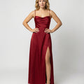 Elegant Maxi Kjole til Damer med Slids | Satinkjole til Dimission, Sommerfest & Bryllupsgæst