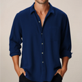 Herre Classic Langærmet Skjorte – Smart Button-Up til Hverdagsstil