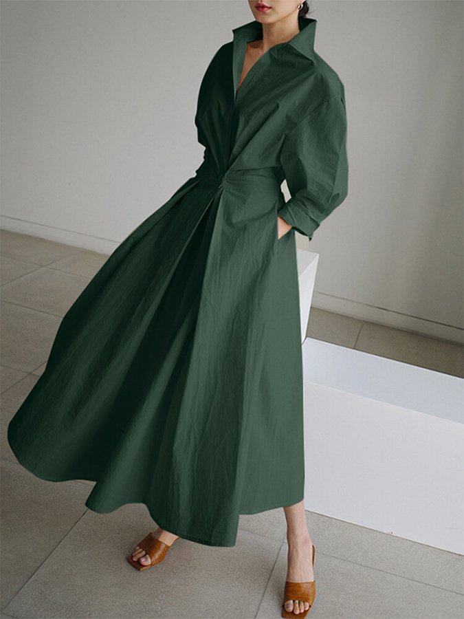 Elegant Kjole til Dame i Vintage Stil Let Stof Tidøs