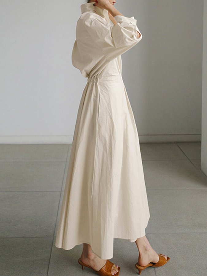 Elegant Kjole til Dame i Vintage Stil Let Stof Tidøs