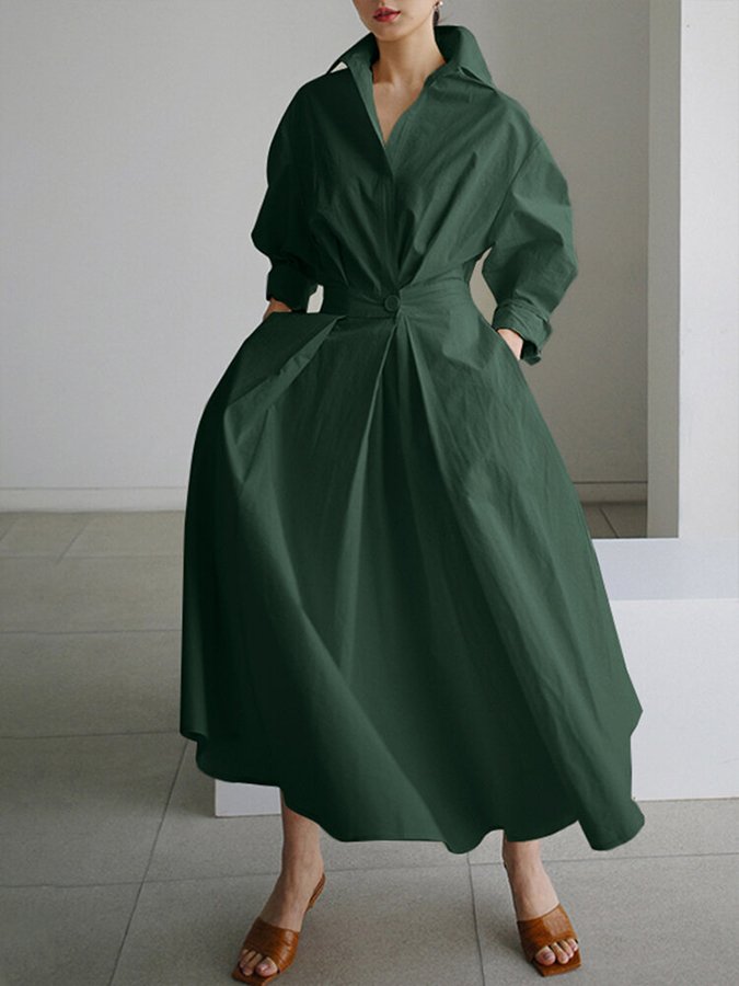Elegant Kjole til Dame i Vintage Stil Let Stof Tidøs