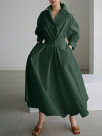 Elegant Kjole til Dame i Vintage Stil Let Stof Tidøs