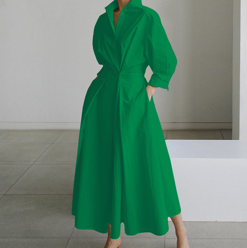 Elegant Kjole til Dame i Vintage Stil Let Stof Tidøs