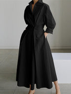 Elegant Kjole til Dame i Vintage Stil Let Stof Tidøs