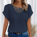 THYMORA | Stilfuld Top med Blonde Detalje