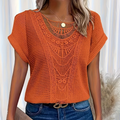 THYMORA | Stilfuld Top med Blonde Detalje