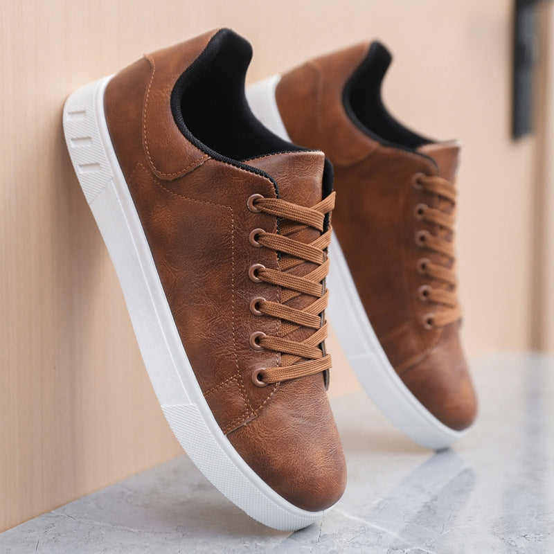 Herre Low-Top Sneakers med Snørebånd og Hvid Såle