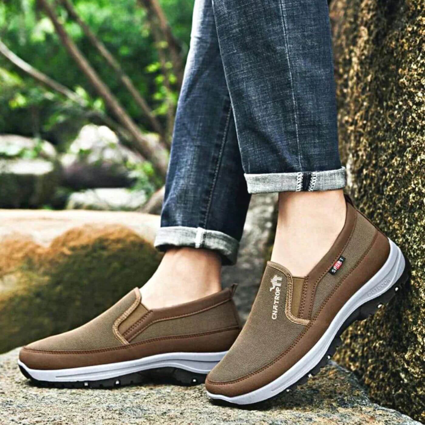 Ortopædiske Vandresko til Herrer med Ergonomisk Støtte | Stødabsorberende Slip-on Komfortsko