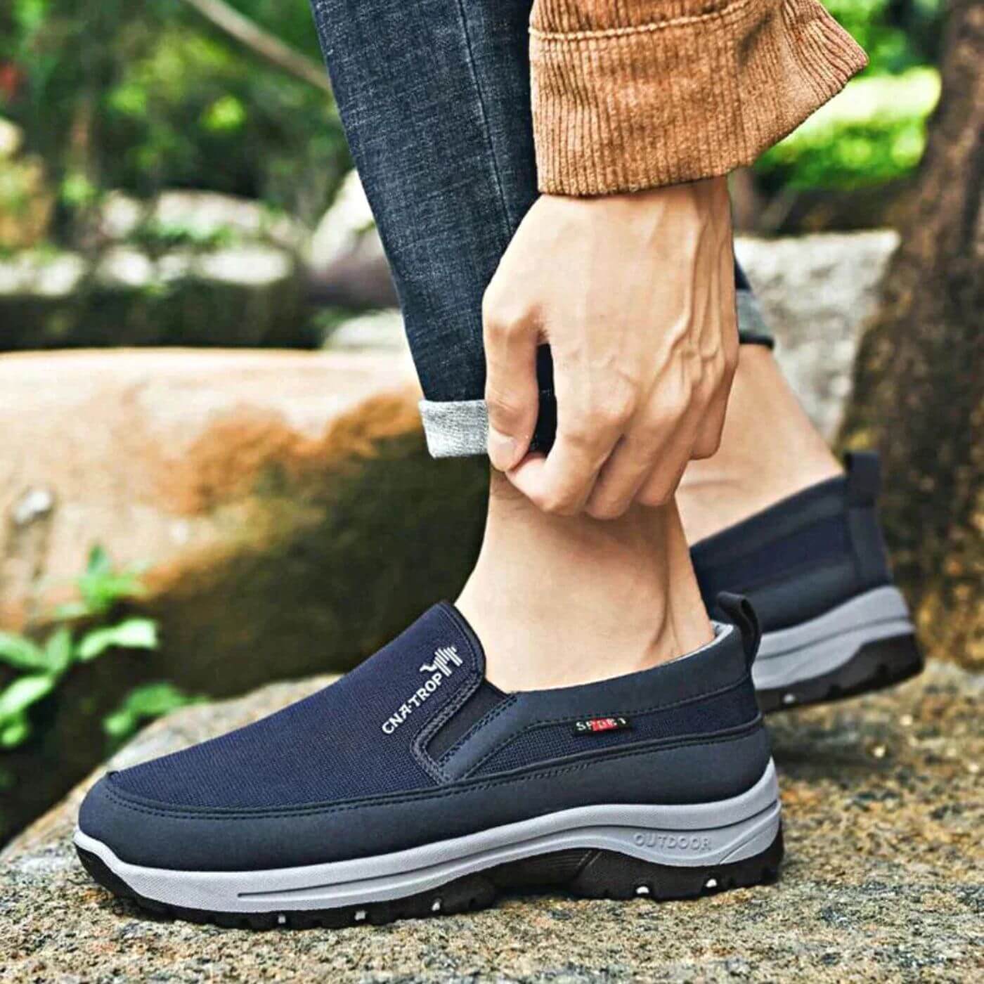 Ortopædiske Vandresko til Herrer med Ergonomisk Støtte | Stødabsorberende Slip-on Komfortsko