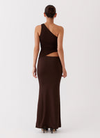 Lang One-Shoulder Maxi Kjole med Cut-Out | Dimissions- & Sommerkjole