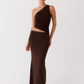 Lang One-Shoulder Maxi Kjole med Cut-Out | Dimissions- & Sommerkjole