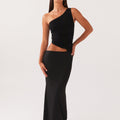 Lang One-Shoulder Maxi Kjole med Cut-Out | Dimissions- & Sommerkjole