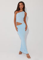 Lang One-Shoulder Maxi Kjole med Cut-Out | Dimissions- & Sommerkjole