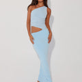 Lang One-Shoulder Maxi Kjole med Cut-Out | Dimissions- & Sommerkjole