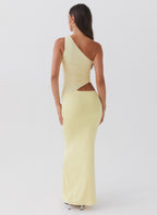 Lang One-Shoulder Maxi Kjole med Cut-Out | Dimissions- & Sommerkjole